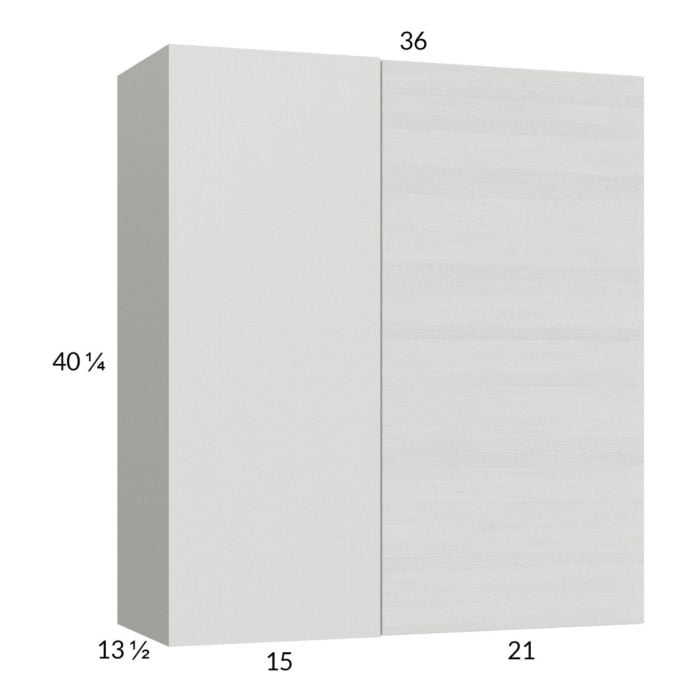 RTA Euro White Grain 36" x 40-1/4" Blind Corner Wall Cabinet with 2 Finished End Panels