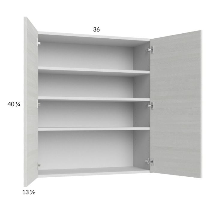 RTA Euro White Grain 36" x 40-1/4" Wall Cabinet with 2 Finished End Panels