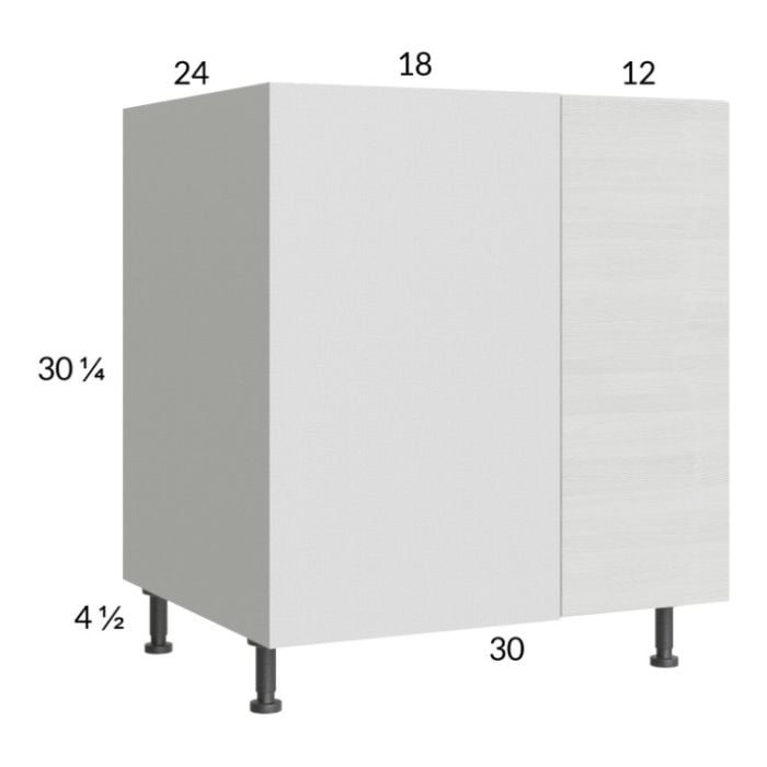 RTA Euro White Grain 37" - 40" Full Height Door Blind Base Corner Cabinet with 1 Finished End Panel