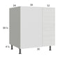 RTA Euro White Grain 37" - 40" Full Height Door Blind Base Corner Cabinet with 2 Finished End Panels