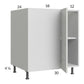 RTA Euro White Grain 37" - 40" Full Height Door Blind Base Corner Cabinet with 2 Finished End Panels