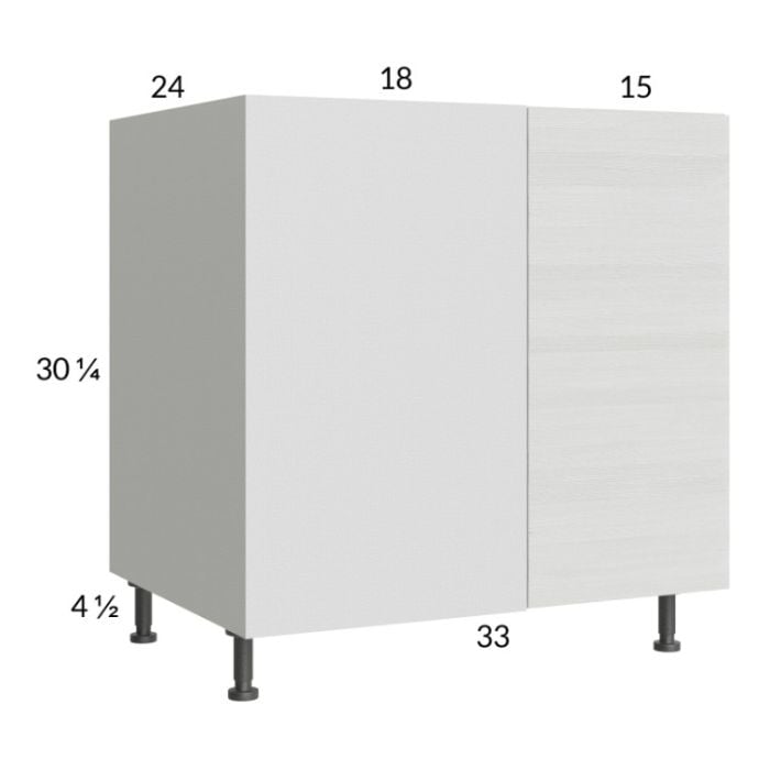RTA Euro White Grain 40" - 43" Full Height Door Blind Base Corner Cabinet