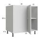 RTA Euro White Grain 40" - 43" Full Height Door Blind Base Corner Cabinet