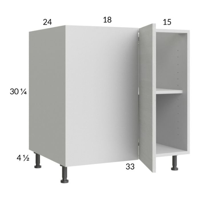 RTA Euro White Grain 40" - 43" Full Height Door Blind Base Corner Cabinet