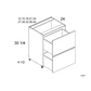 RTA Euro White Grain 42" 2-Drawer Base Cabinet