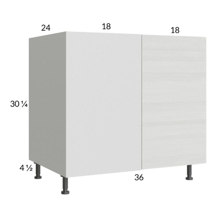RTA Euro White Grain 43" - 46" Full Height Door Blind Base Corner Cabinet with 1 Finished End Panel