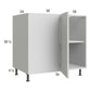 RTA Euro White Grain 43" - 46" Full Height Door Blind Base Corner Cabinet with 1 Finished End Panel