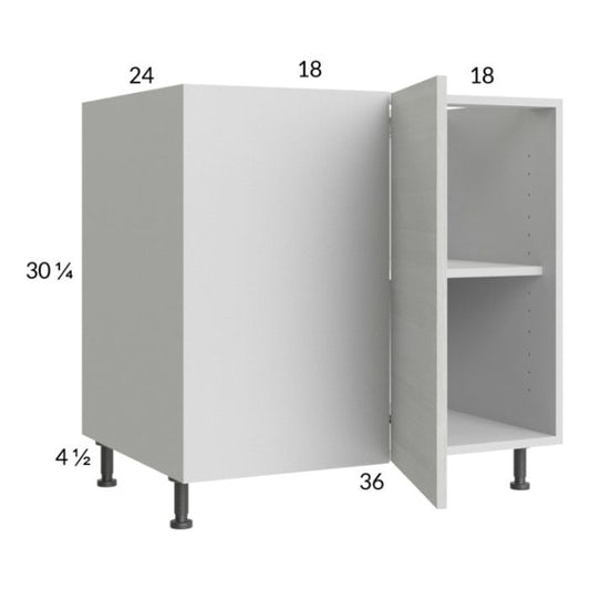 RTA Euro White Grain 43" - 46" Full Height Door Blind Base Corner Cabinet with 2 Finished End Panels