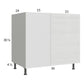 RTA Euro White Grain 46" - 49" Full Height Door Blind Base Corner Cabinet with 1 Finished End Panel