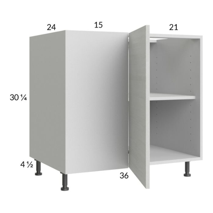 RTA Euro White Grain 46" - 49" Full Height Door Blind Base Corner Cabinet with 1 Finished End Panel
