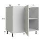 RTA Euro White Grain 46" - 49" Full Height Door Blind Base Corner Cabinet with 2 Finished End Panels