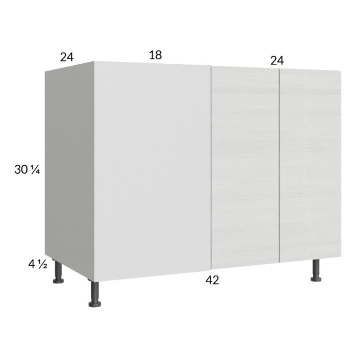 RTA Euro White Grain 49" - 52" Full Height 2-Door Blind Base Corner Cabinet