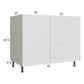 RTA Euro White Grain 49" - 52" Full Height Door Blind Base Corner Cabinet with 1 Finished End Panel