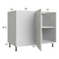 RTA Euro White Grain 49" - 52" Full Height Door Blind Base Corner Cabinet with 2 Finished End Panels
