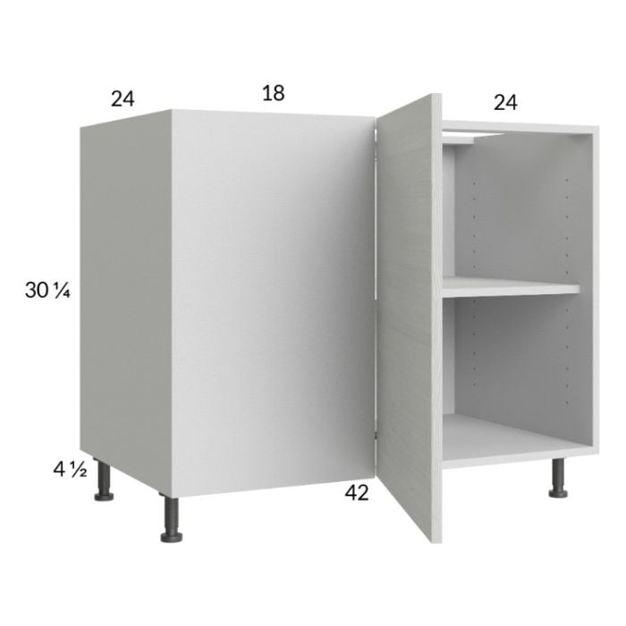 RTA Euro White Grain 49" - 52" Full Height Door Blind Base Corner Cabinet with 2 Finished End Panels