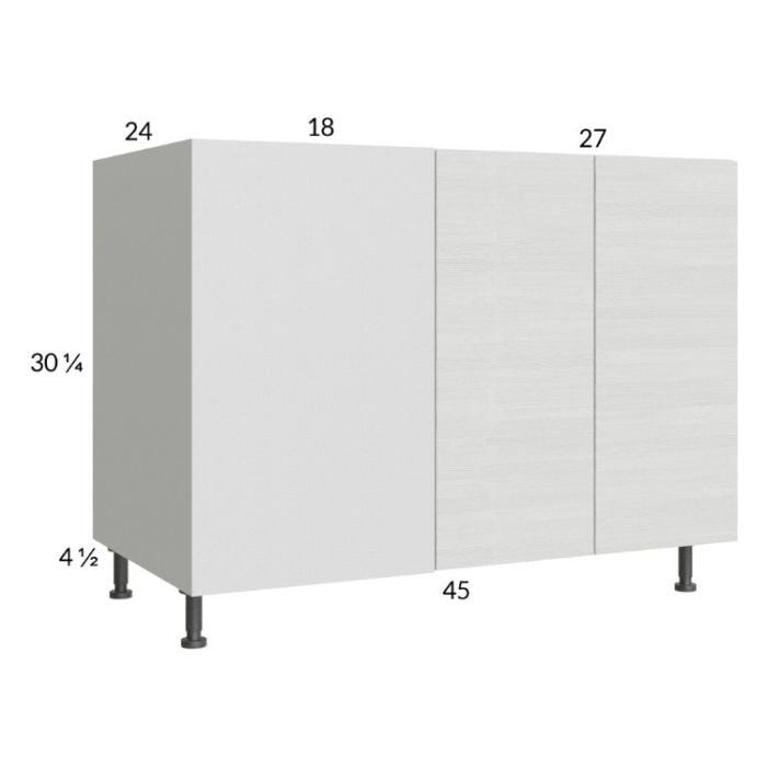 RTA Euro White Grain 52" - 55" Full Height 2-Door Blind Base Corner Cabinet