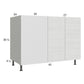 RTA Euro White Grain 52" - 55" Full Height 2-Door Blind Base Corner Cabinet with 1 Finished End Panel