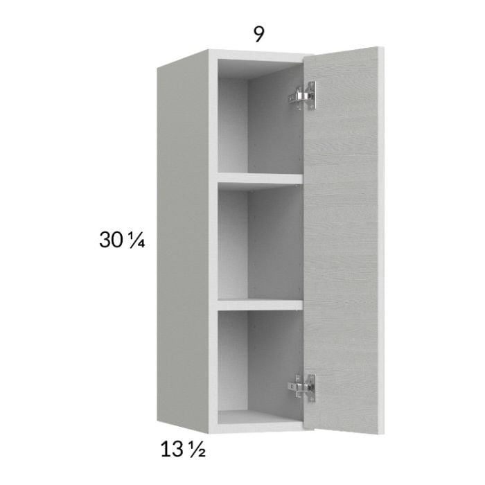 RTA Euro White Grain 9" x 30-1/4" Wall Cabinet