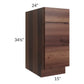 RTA Farmhouse Walnut Shaker 15" 3-Drawer Base Cabinet