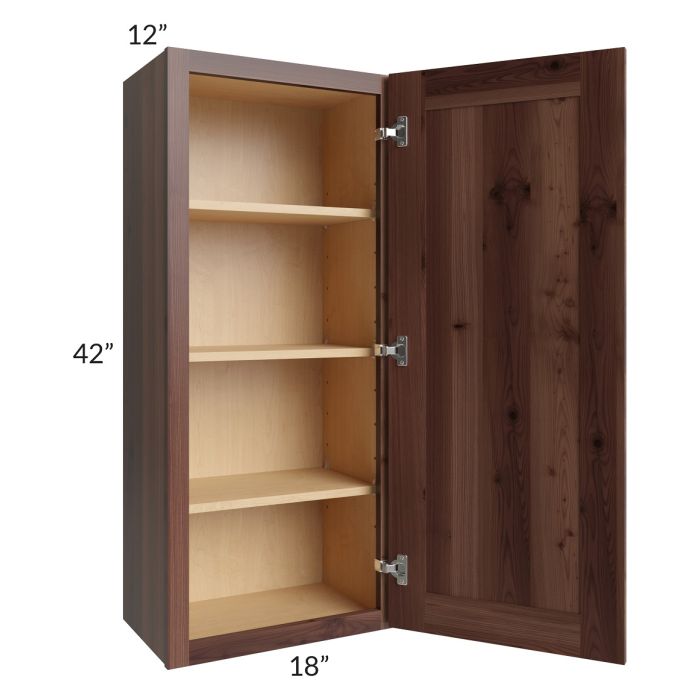 RTA Farmhouse Walnut Shaker 18" x 42" Wall Cabinet