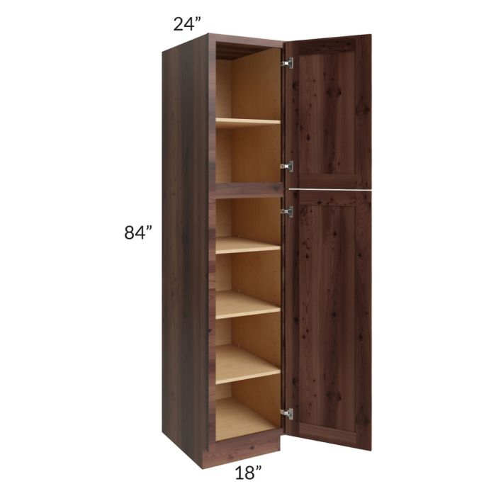 RTA Farmhouse Walnut Shaker 18" x 84" Pantry Cabinet