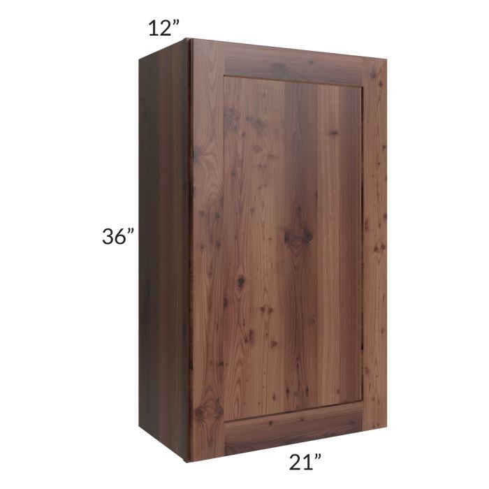 RTA Farmhouse Walnut Shaker 21" x 36" Wall Cabinet
