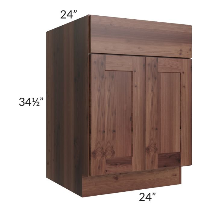 RTA Farmhouse Walnut Shaker 24" Base Cabinet