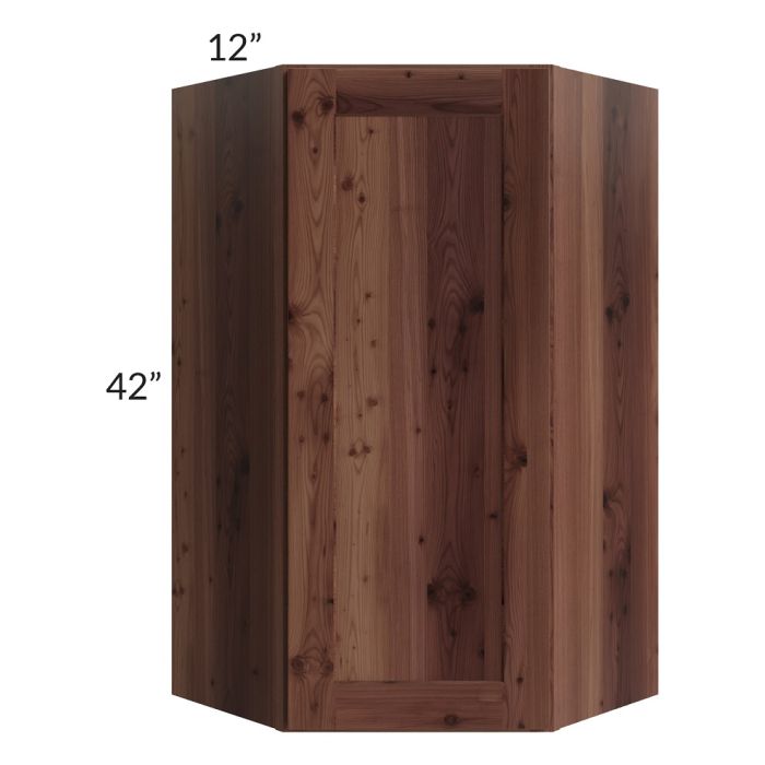 RTA Farmhouse Walnut Shaker 24" x 42" Wall Diagonal Corner Cabinet