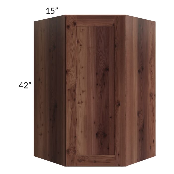 RTA Farmhouse Walnut Shaker 27" x 42" Wall Diagonal Corner Cabinet