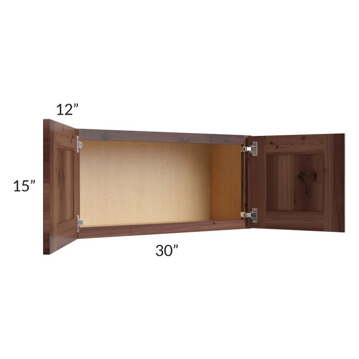 RTA Farmhouse Walnut Shaker 30" x 15" Wall Cabinet