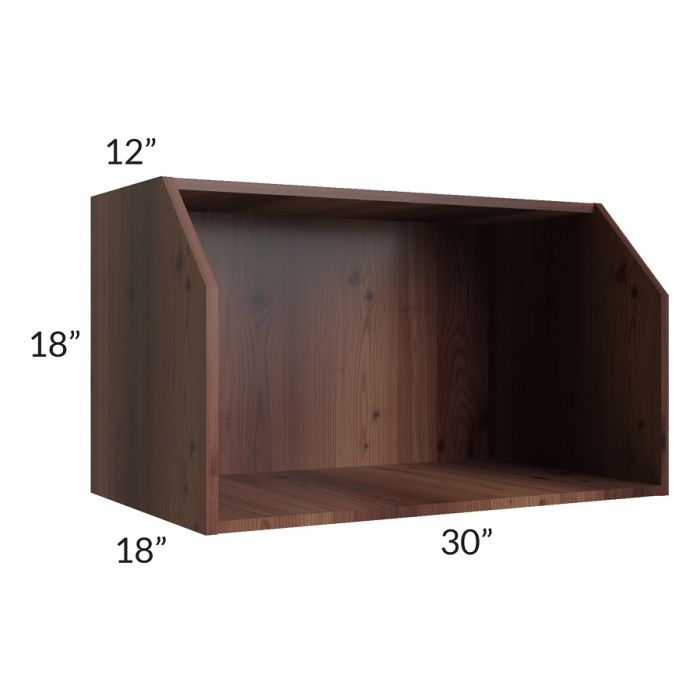 RTA Farmhouse Walnut Shaker 30" x 18" Microwave Wall Cabinet