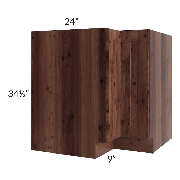 RTA Farmhouse Walnut Shaker 33" Easy Reach Corner Base Cabinet