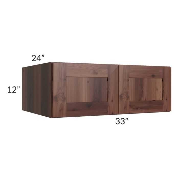 RTA Farmhouse Walnut Shaker 33" x 12" x 24" Wall Cabinet