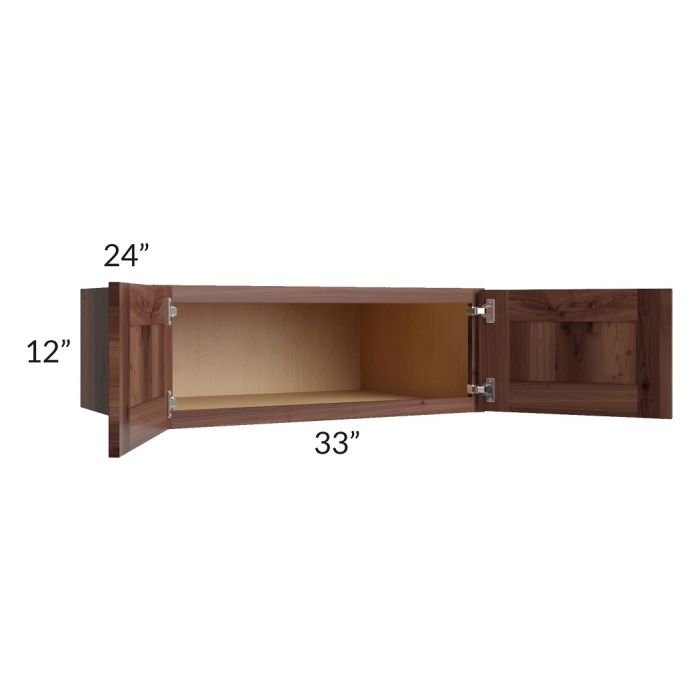 RTA Farmhouse Walnut Shaker 33" x 12" x 24" Wall Cabinet