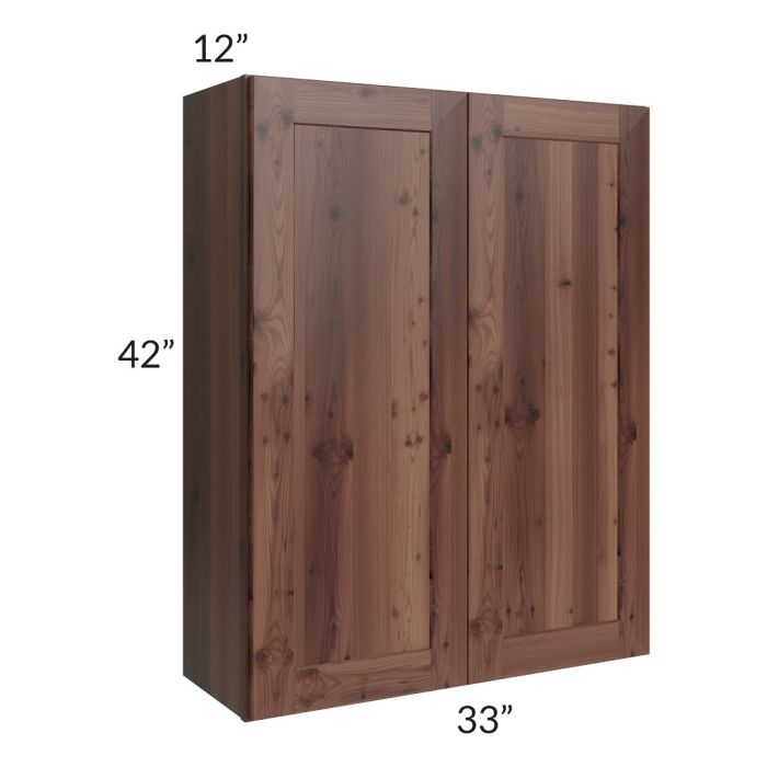RTA Farmhouse Walnut Shaker 33" x 42" Wall Cabinet