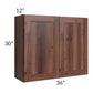 RTA Farmhouse Walnut Shaker 36" x 30" Wall Cabinet
