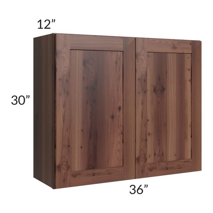 RTA Farmhouse Walnut Shaker 36" x 30" Wall Cabinet