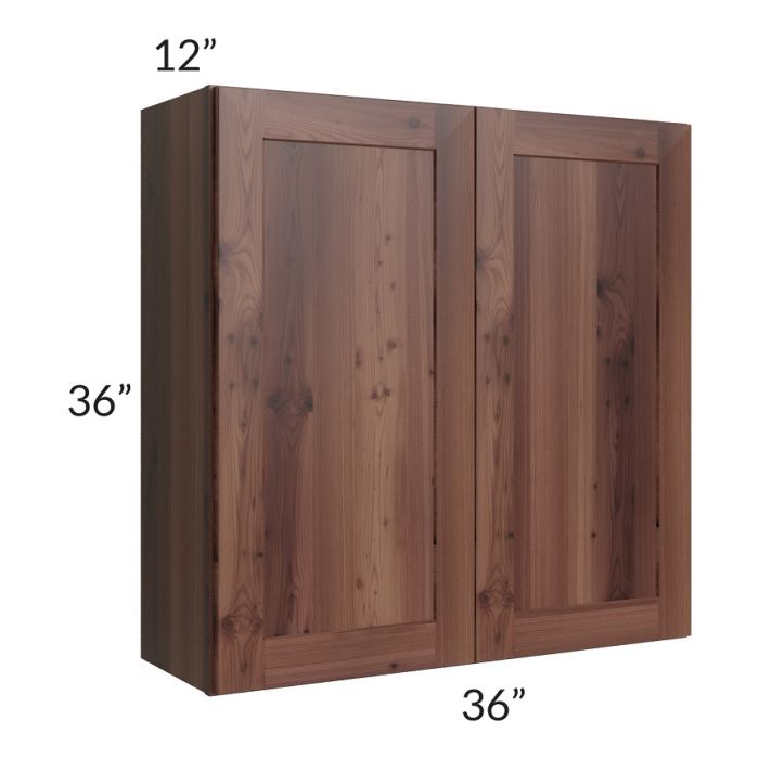 RTA Farmhouse Walnut Shaker 36" x 36" Wall Cabinet