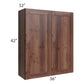 RTA Farmhouse Walnut Shaker 36" x 42" Wall Cabinet