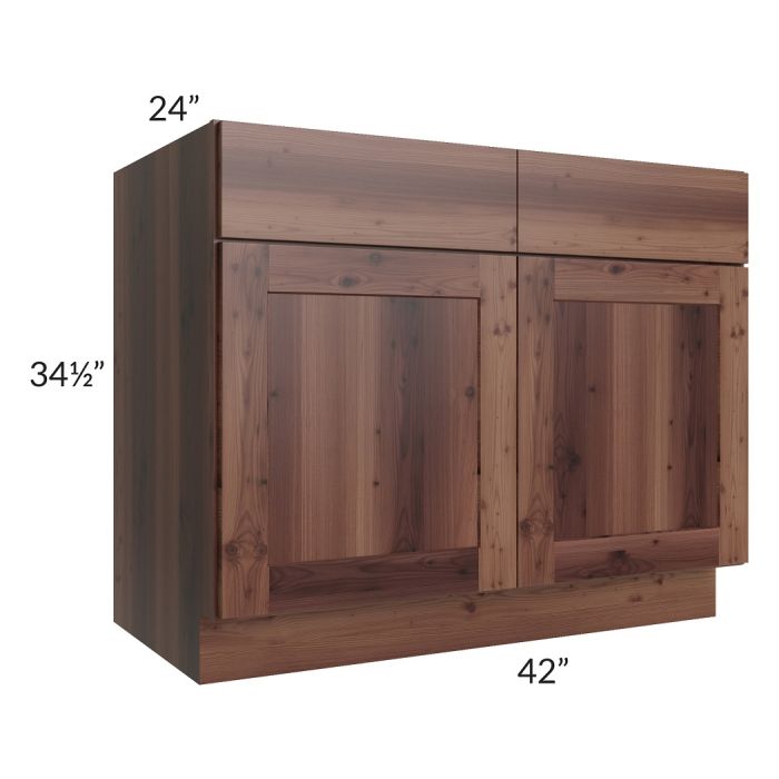 RTA Farmhouse Walnut Shaker 42" Sink Base Cabinet