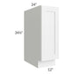 RTA Frosted White Shaker 12" Spice Rack Base Cabinet with 1 Decorative End Panel