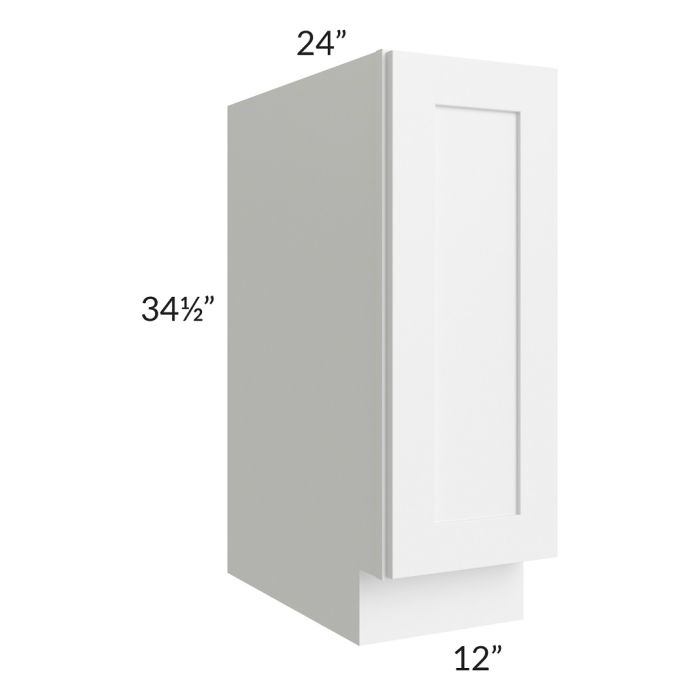 RTA Frosted White Shaker 12" Spice Rack Base Cabinet with 1 Decorative End Panel