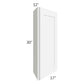 RTA Frosted White Shaker 12" x 30" Wall End Angle Cabinet