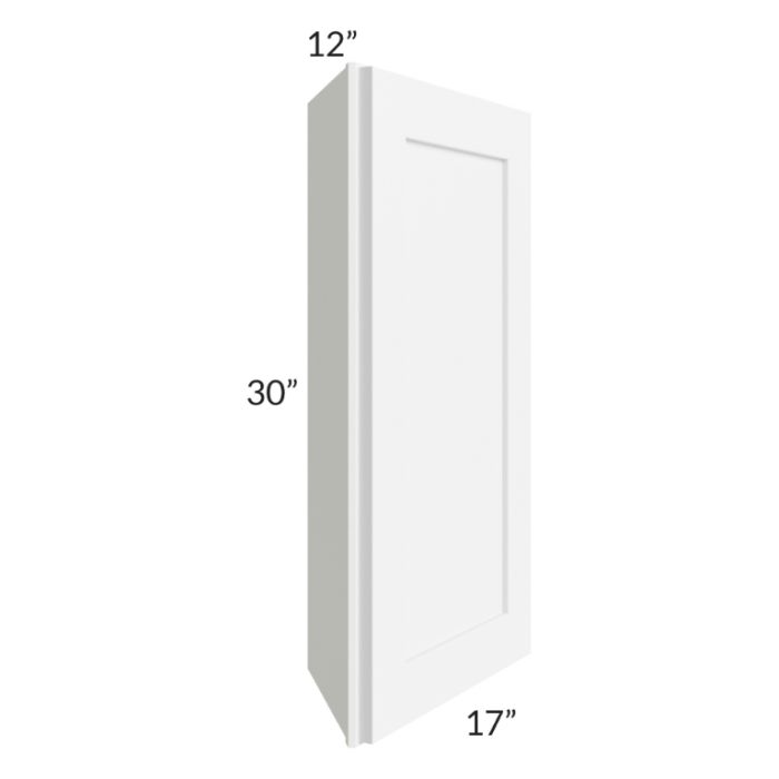 RTA Frosted White Shaker 12" x 30" Wall End Angle Cabinet