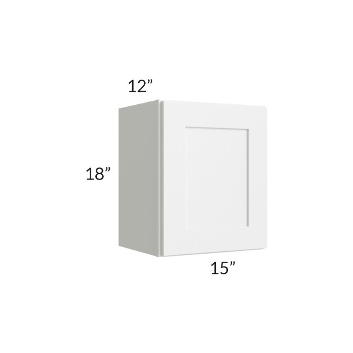 RTA Frosted White Shaker 15" x 18" Wall Cabinet