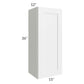 RTA Frosted White Shaker 15" x 36" Wall Cabinet with Mullion Glass Door