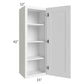 RTA Frosted White Shaker 15" x 42" Wall Cabinet with Glass Door