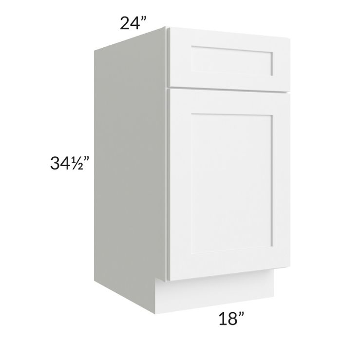 RTA Frosted White Shaker 18" Base Cabinet