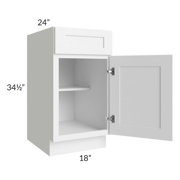 RTA Frosted White Shaker 18" Base Cabinet