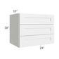 RTA Frosted White Shaker 18" x 24" 3-Drawer Wall Cabinet